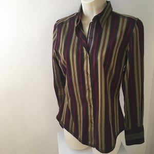 Robert Graham Striped Cotton Long Sleeve Shirt
